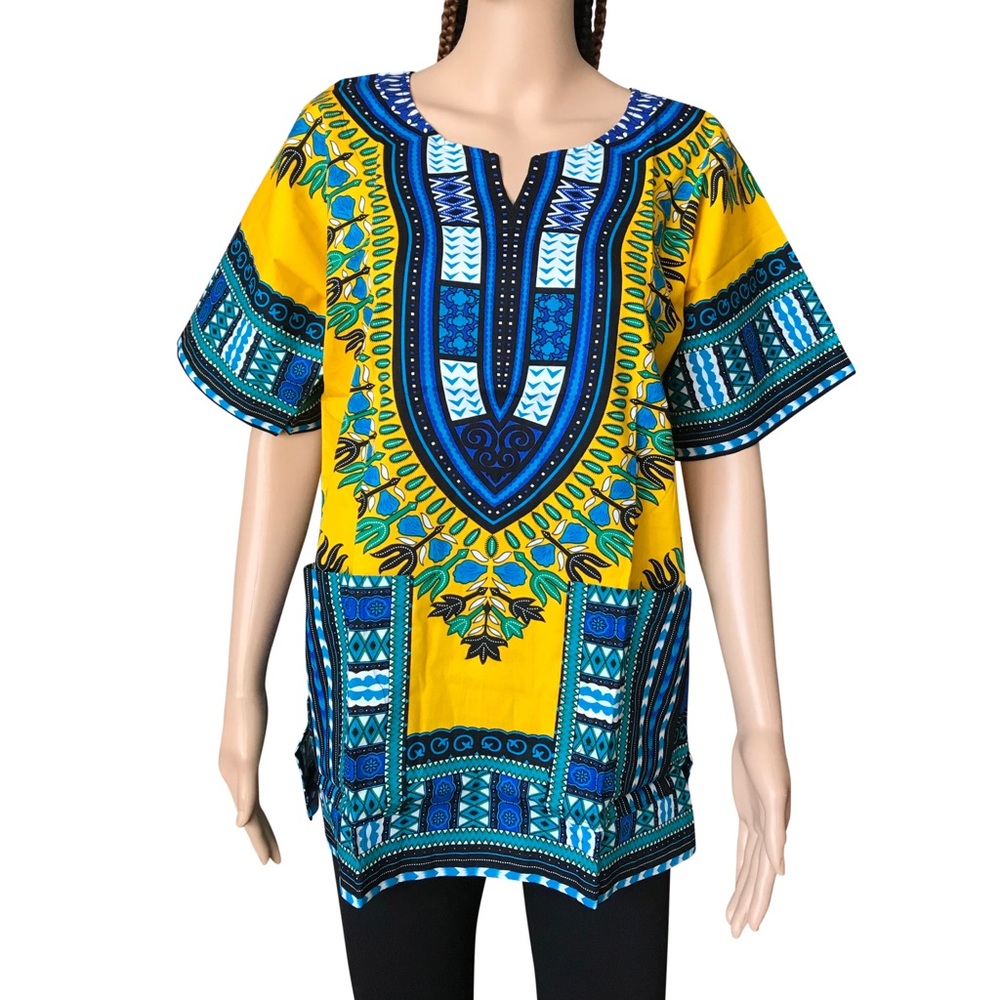 Yellow Unisex African Dashiki Shirt